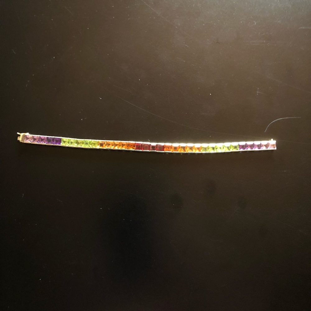 Multi gemmed tennis bracelet